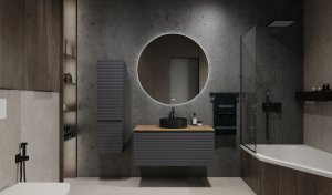 Тумба Jorno Cossety 100 подвесная Антрацит/Дуб Крафт золотой