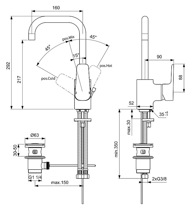 Смеситель Ideal Standard Ceraplan III B0706AA для раковины