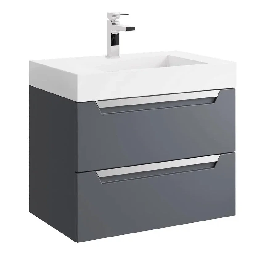 Подвесная тумба Aqwella Cube 70см под умывальник серая матовая CUB0107GR матовый
