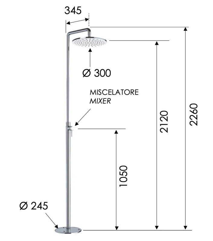 Душевая система напольная Remer 331N52, хром