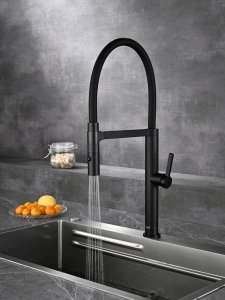 AQM9904MB Cucina Смеситель для кухни с гибким изливом, черный матовый