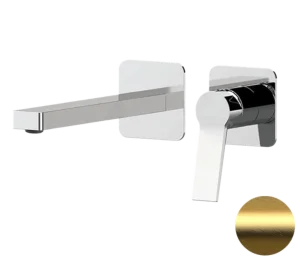 Смеситель для раковины Remer Slash SL15PLBG, золото брашированное