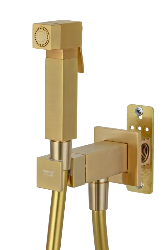 Гигиенический душ со смесителем Remer Absolute Q64BG, золото брашированное