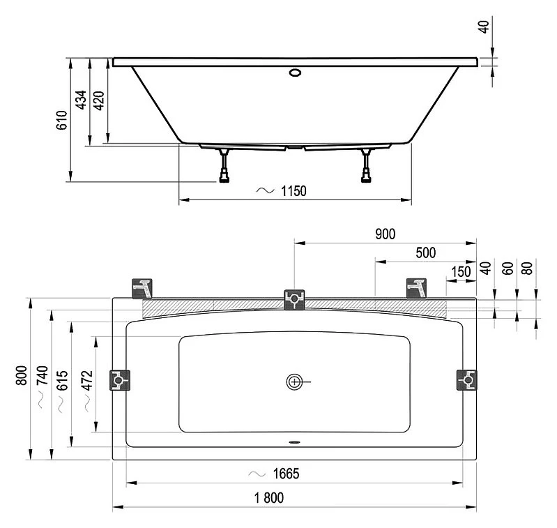 Ванна акриловая Ravak Formy 02 180