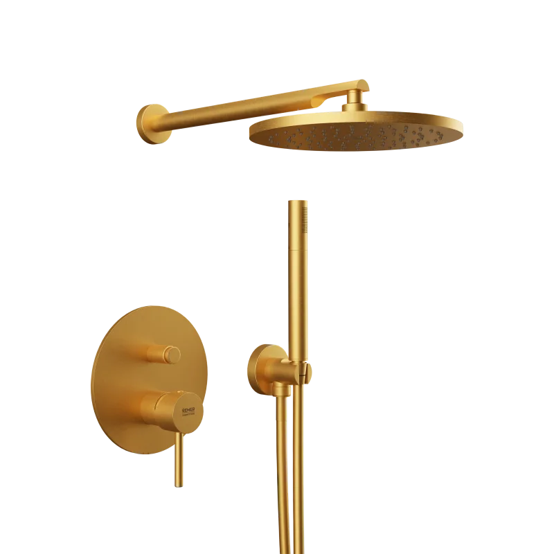 Душевая система Remer X Style X09S02OBG, золото брашированное
