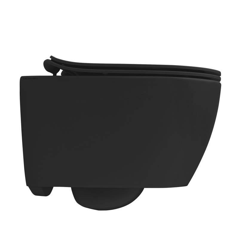 Унитаз подвесной Scarabeo Moon 36x50,5 безободковый черный матовый, арт.5520CL49