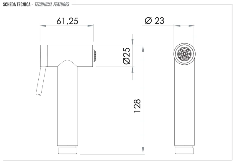 Гигиенический душ Remer INOX SS332ON, нержавеющая сталь
