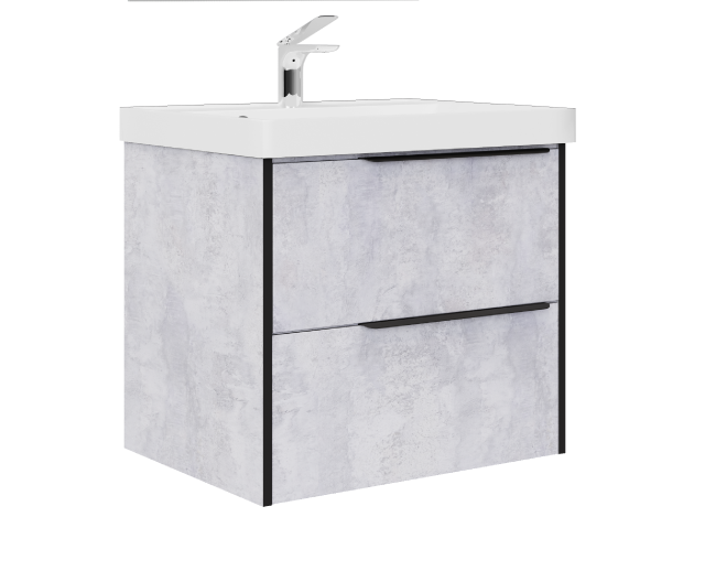 Тумба Fostero 60 подвесная Цемент Светлый с раковиной