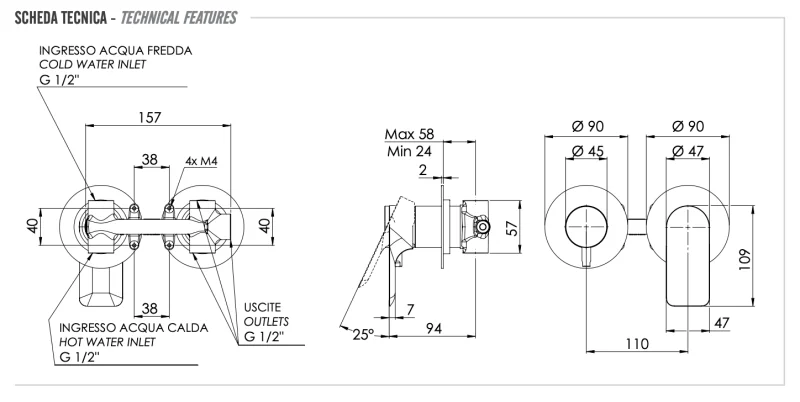 Смеситель для душа Remer Infinity I93ZP, хром