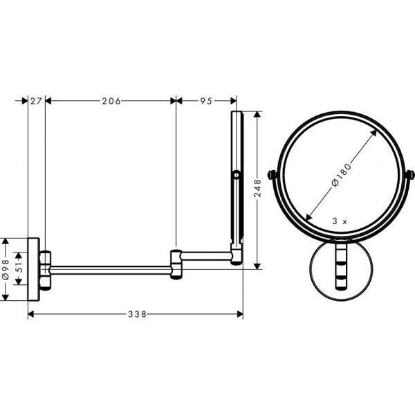 Зеркало для бритья Hansgrohe Logis Universal хром