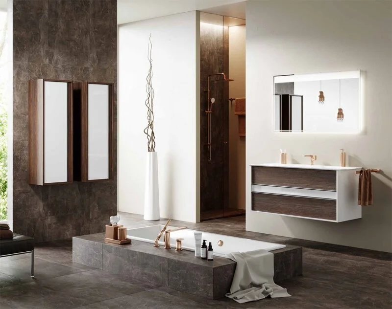 Тумба подвесной Aqwella Evolution 100 под умывальник крафт темный