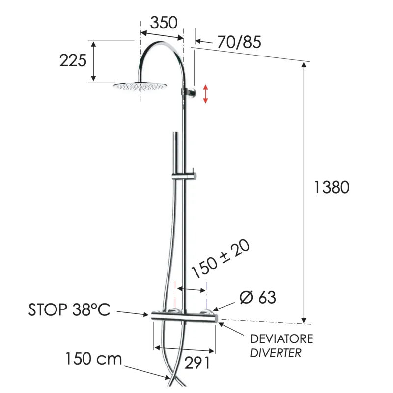 Душевая система термостатическая Remer EQ37330L