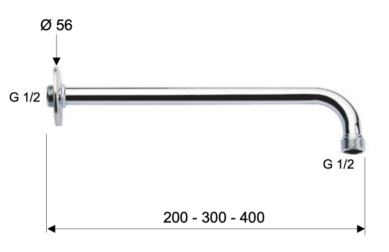 Кронштейн для верхнего душа 30 см Remer 34330, хром