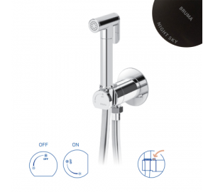 Встроенный смеситель для биде / унитаза, угол открытия 180 °. Ручной душ из латуни - EloR 145 110