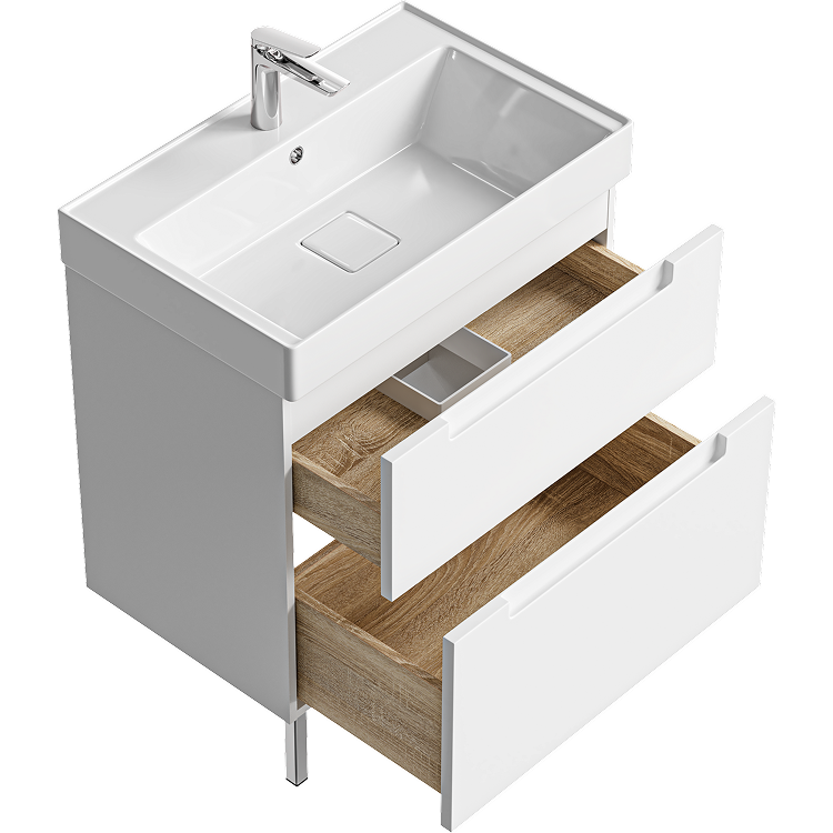 AQWELLA Vancouver напольная тумба с умывальником в комплекте 70,5 см, цвет белый матовый