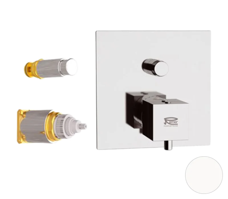 Смеситель термостатический для душа Remer Q-Elegance QT09KBBO, белый матовый