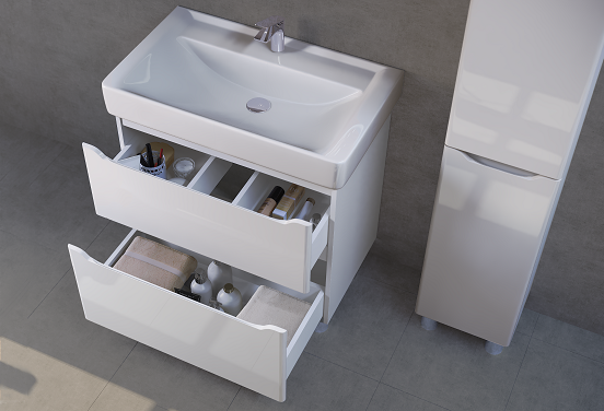 Тумба под умывальник Raval Forma 80 напольная белая