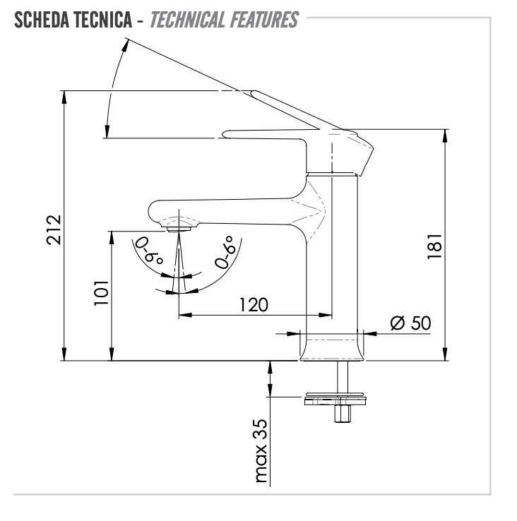 Смеситель для раковины Remer Vanity V12, хром