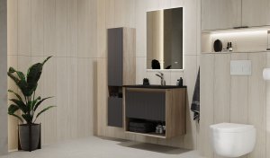 Тумба Jorno Tossony 70 подвесная Дуб Самдал/Антрацит