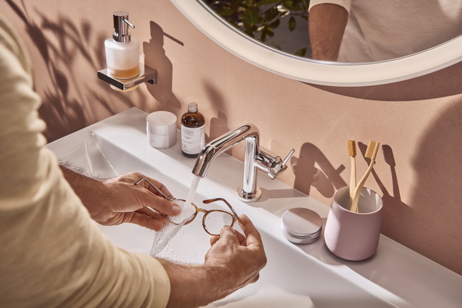 Смеситель для умывальника Hansgrohe Tecturis S 110, сливной гарнитур click-ckack, хром, 73320000