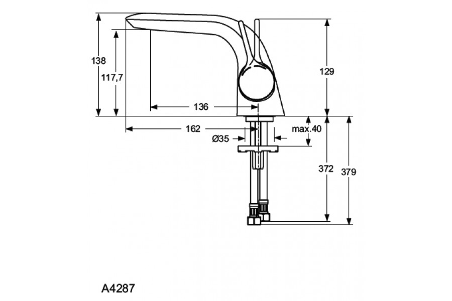 Смеситель Ideal Standard Melange A4287AA  для умывальника,хром