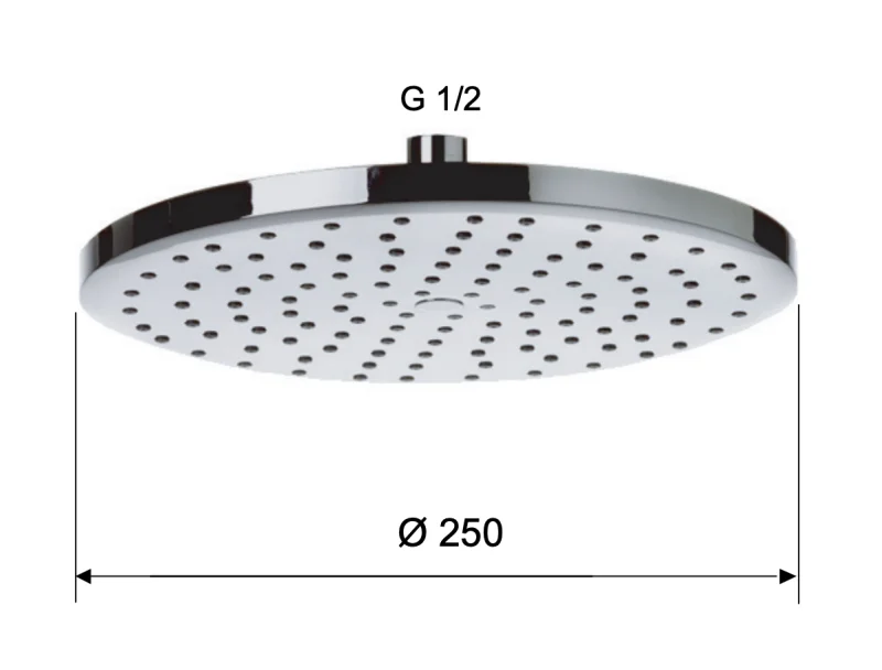 Верхний душ с шарнирным соединением 25 см Remer 356MD25X, хром