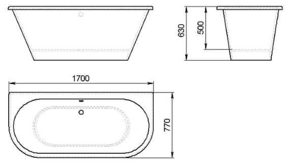 Ванна каменная Holbi Galatea Solid Surface белый матовый