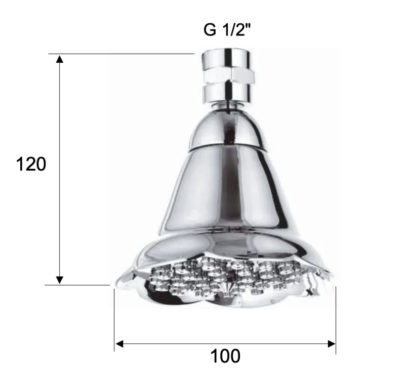 Верхний душ с шарнирным соединением 10 см Remer 359BEX, хром