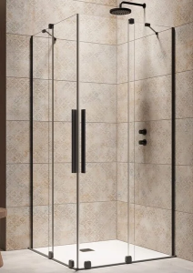 Душевая дверь Radaway Furo KDD Black, 120 x 200 см, с неподвижной частью, стекло прозрачное, профиль черный, правая, 10105120-54-01R