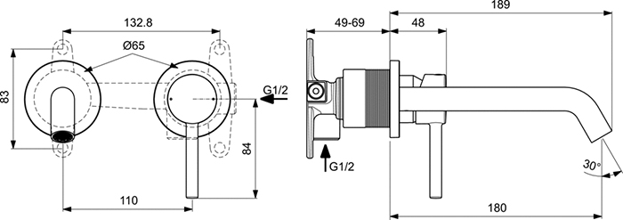 Встраиваемый смеситель для раковины Ideal Standard Ceraline A6938AA