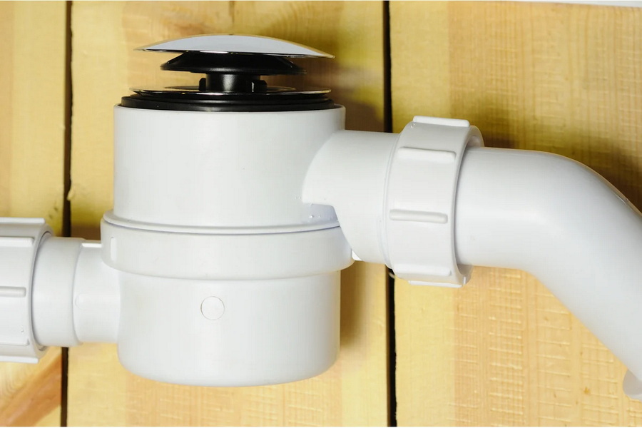 Сифон для ванны (слив-перелив) McAlpine MRB11, Click-clack (300-700мм), с прочисткой снаружи, хром