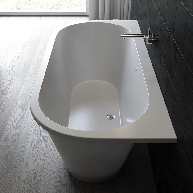 Ванна каменная Holbi Galatea Solid Surface 170x77 белый матовый