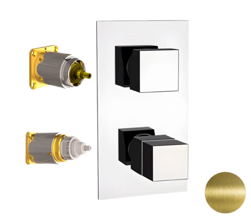 Смеситель термостатический для душа Remer Q-Elegance QT93KBVO, состаренная латунь