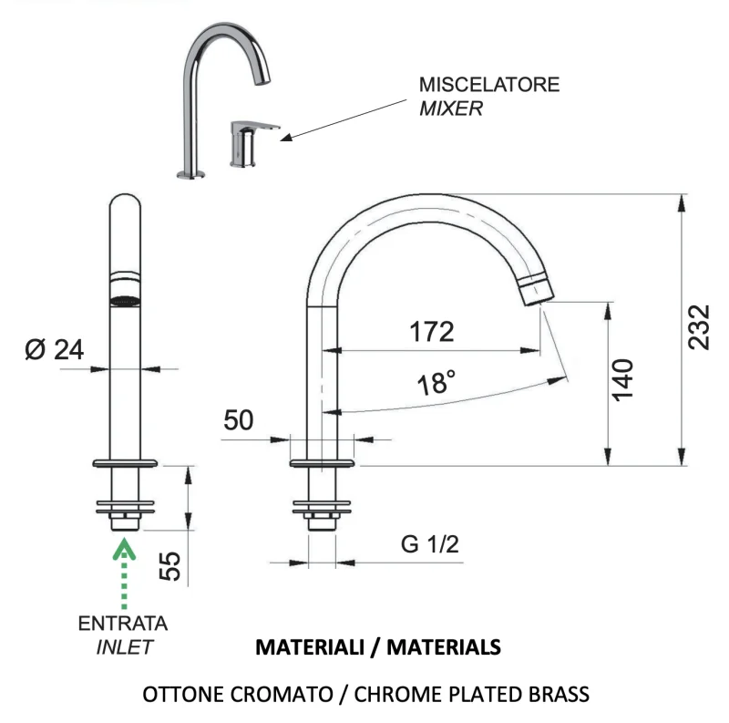 Смеситель для раковины Remer Class Line L57
