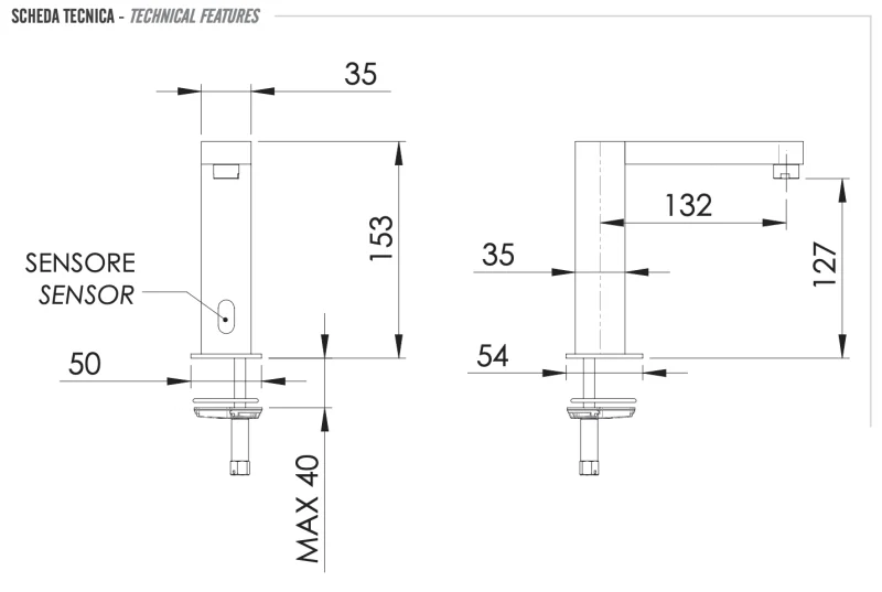 Смеситель сенсорный для раковины Remer Sensor SE17