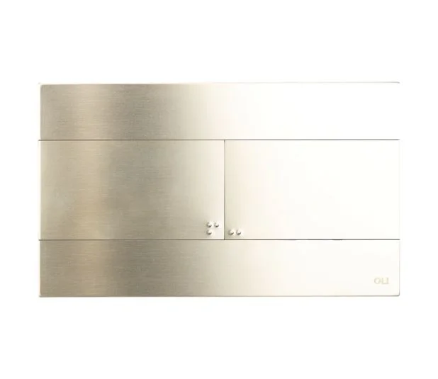 Кнопка смыва механическая OLI Slim 888561 INOX (белое золото), металл