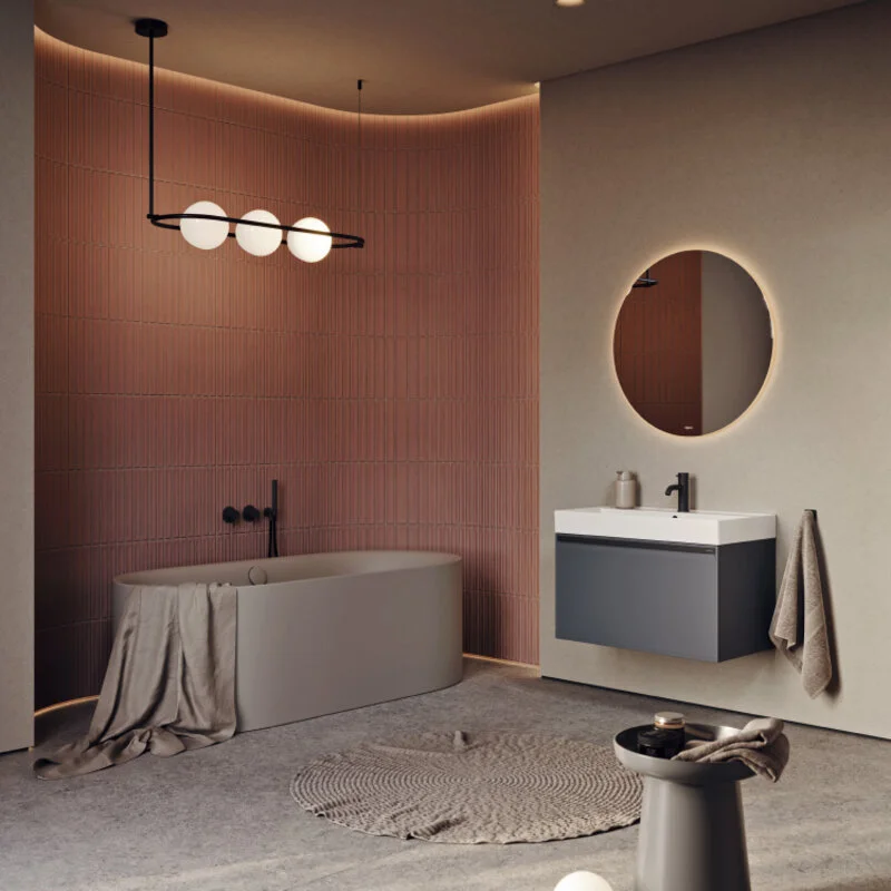 AQWELLA Pure подвесная тумба под умывальник 66 см, цвет серый матовый