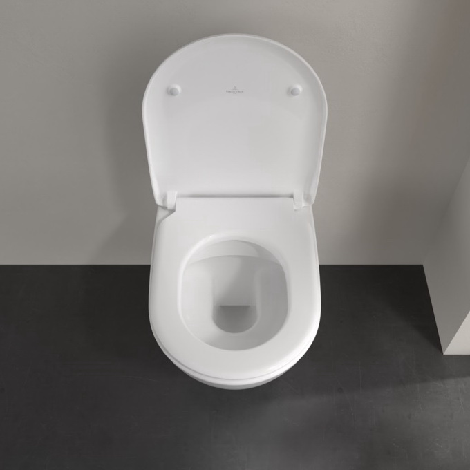 Унитаз подвесной Villeroy&Boch Subway 2.0 5614R001 + 9M78S101 37x56 с тонким сиденьем Soft Close, безободковый