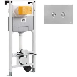 Комплект инсталляции OLI 120 + клавиша смыва Blink нержавеющая сталь, 885055+093399