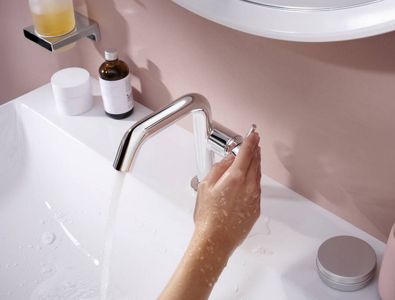 Смеситель для умывальника Hansgrohe Tecturis S 110, сливной гарнитур click-ckack, хром, 73320000