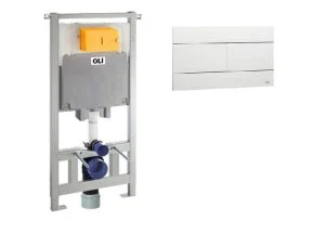 Комплект инсталляции OLI 80 + клавиша смыва Slim белая, 885111+659041