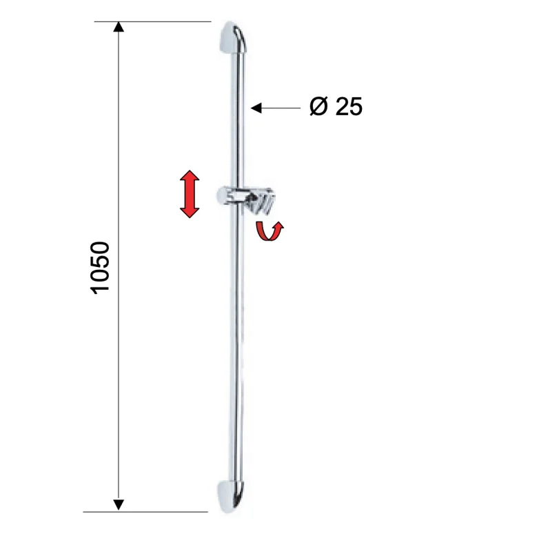Душевая стойка 90 см Remer 319F, хром