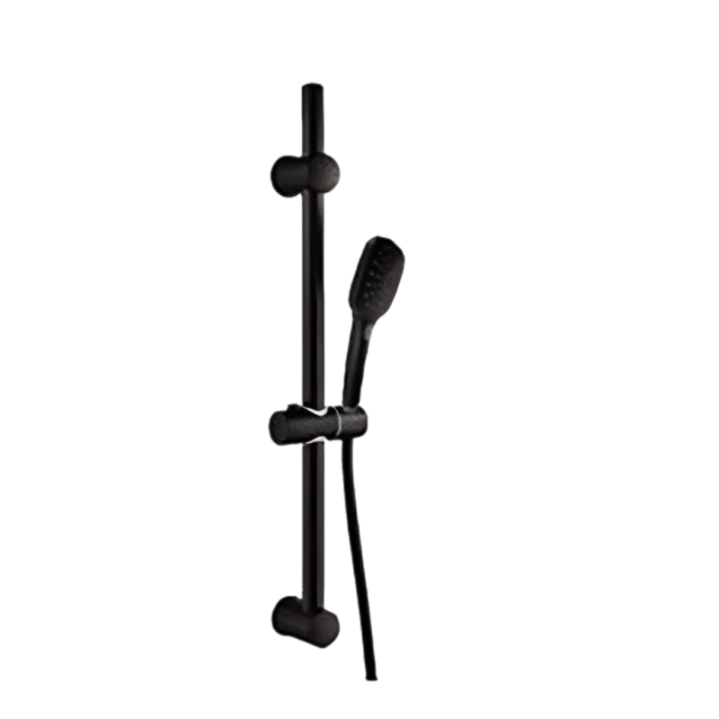 Душевая стойка с ручным душем и шлангом Remer 317ID8CPNO, черный матовый