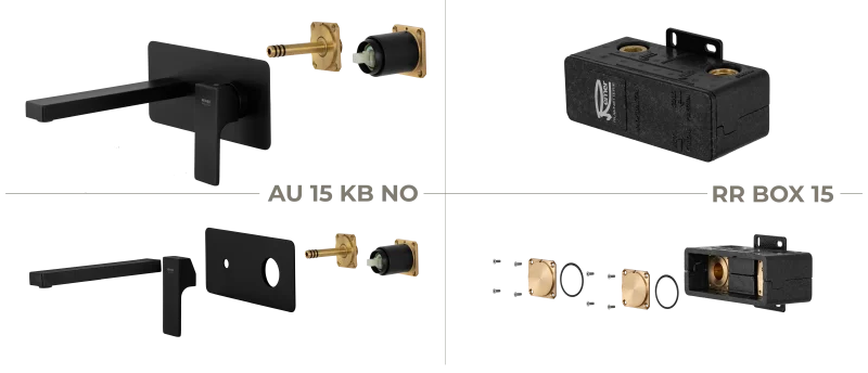 Смеситель для раковины Remer Absolute AU15KBNO, чёрный матовый