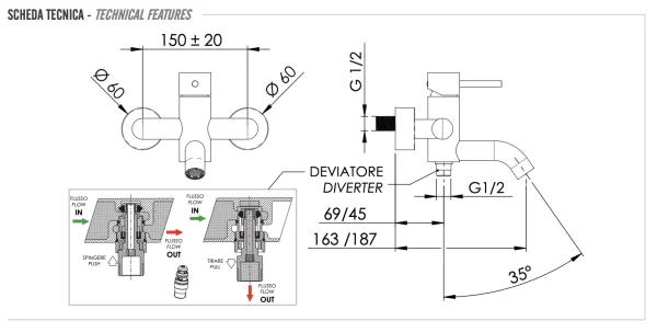 Смеситель для ванны Remer X Style X05DO, золото глянцевое
