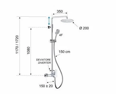 Душевая система Remer Winner W37A8MPEC20M, хром