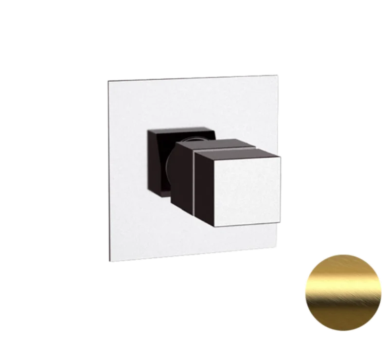 Смеситель термостатический для душа Remer Q-Elegance QT30BG, золото брашированное