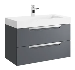 Подвесная тумба Aqwella Cube 90см под умывальник серая матовая CUB0109GR матовый