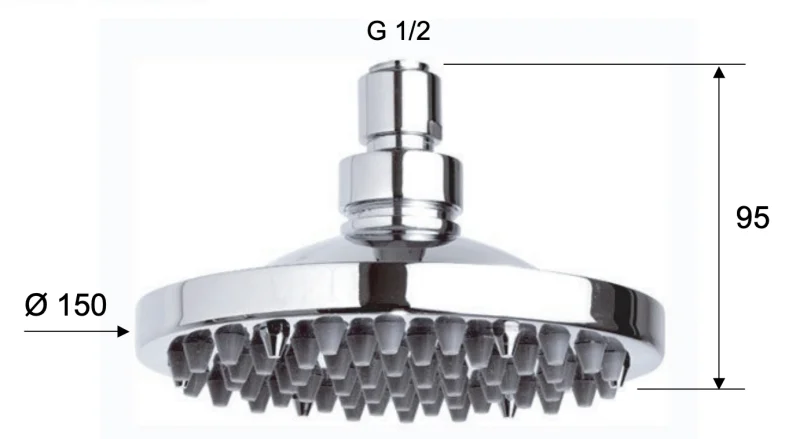 Верхний душ с шарнирным соединением 15 см Remer 359R15X, хром