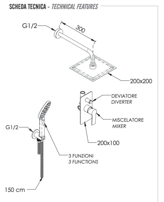 Душевая система Remer Energy EY09LS02UFS20, хром